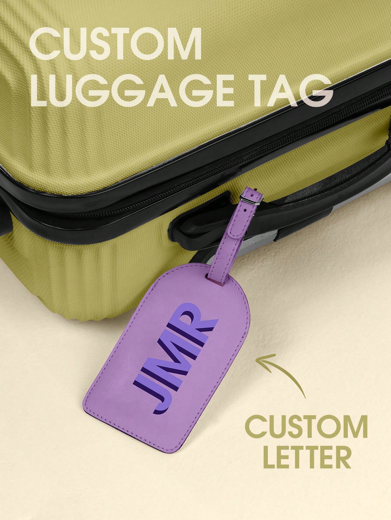 Travel Accessories Leather - Personalized Initial Luggage Tag Custom Letter