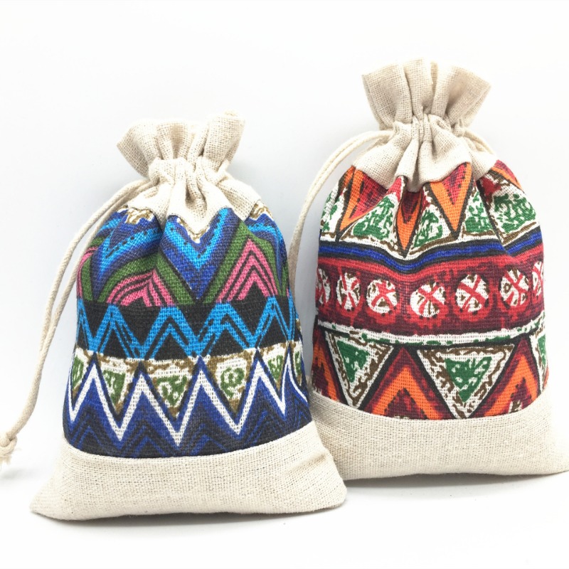 Cable Organizer Travel - Ethnic Style Drawstring Bag Jewelry Keys