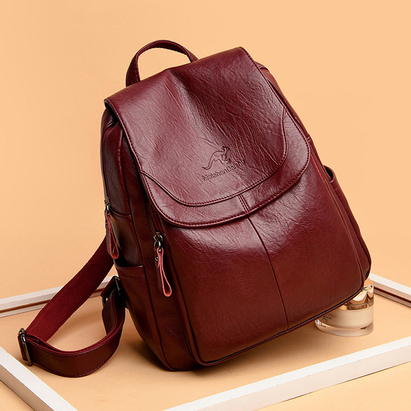 Travel Accessories Leather - 9 Color Women Soft Leather Backpacks