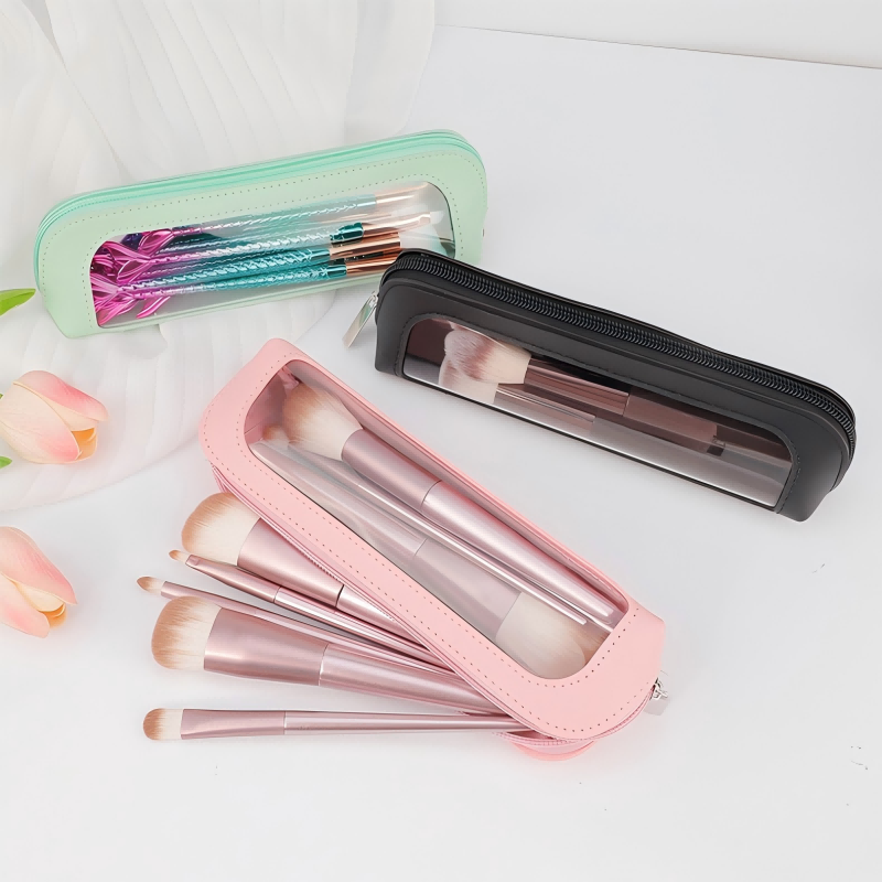 Travel Accessories Leather - Small Clear PU Leather Travel Makeup