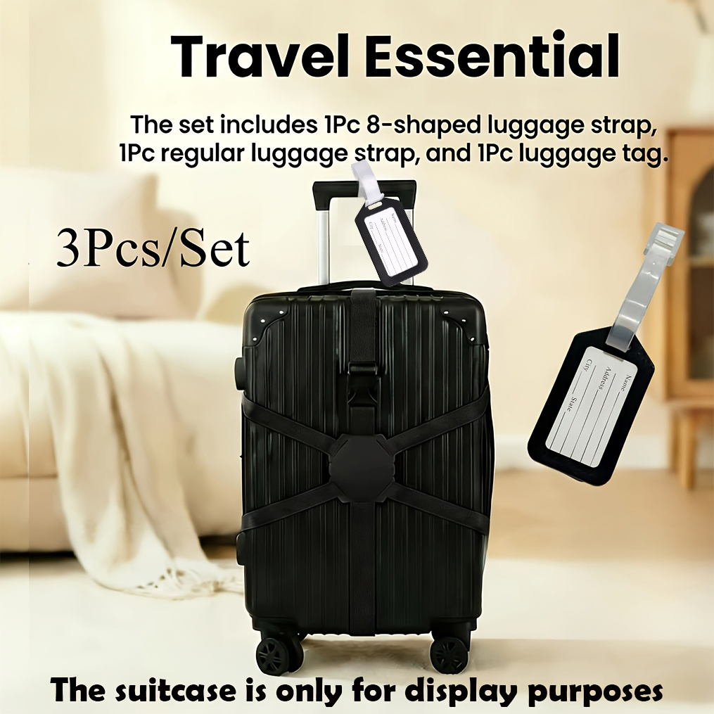 Travel Accessories Designer - 3-Piece Set (2 Luggage Straps and