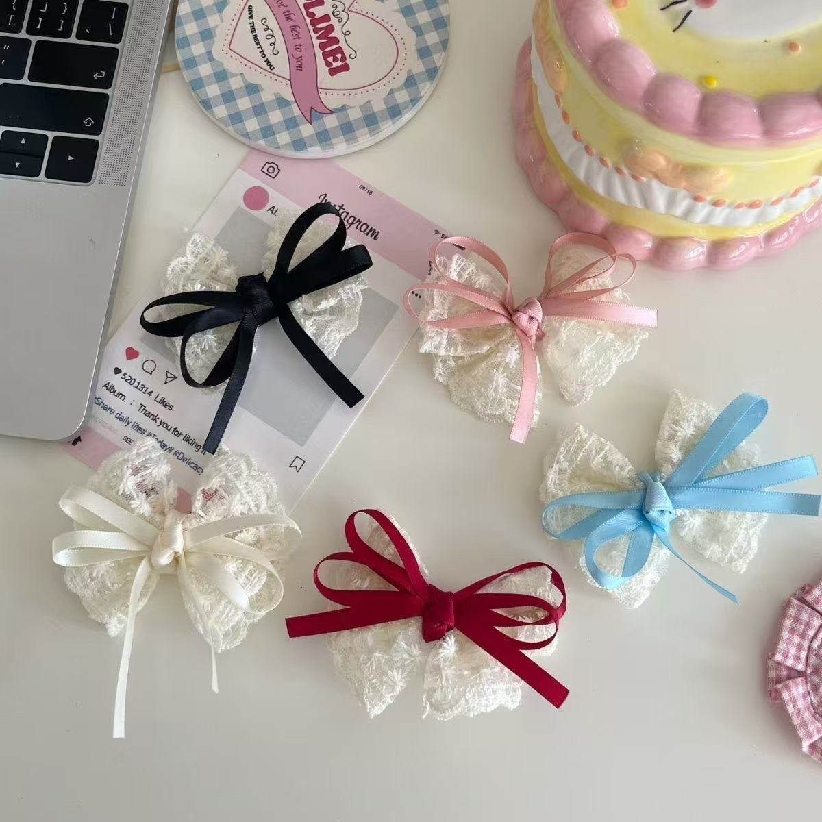 2Pcs Elegant Lace Bow Hairpins - огляд і ціна Travel Accessories Designer