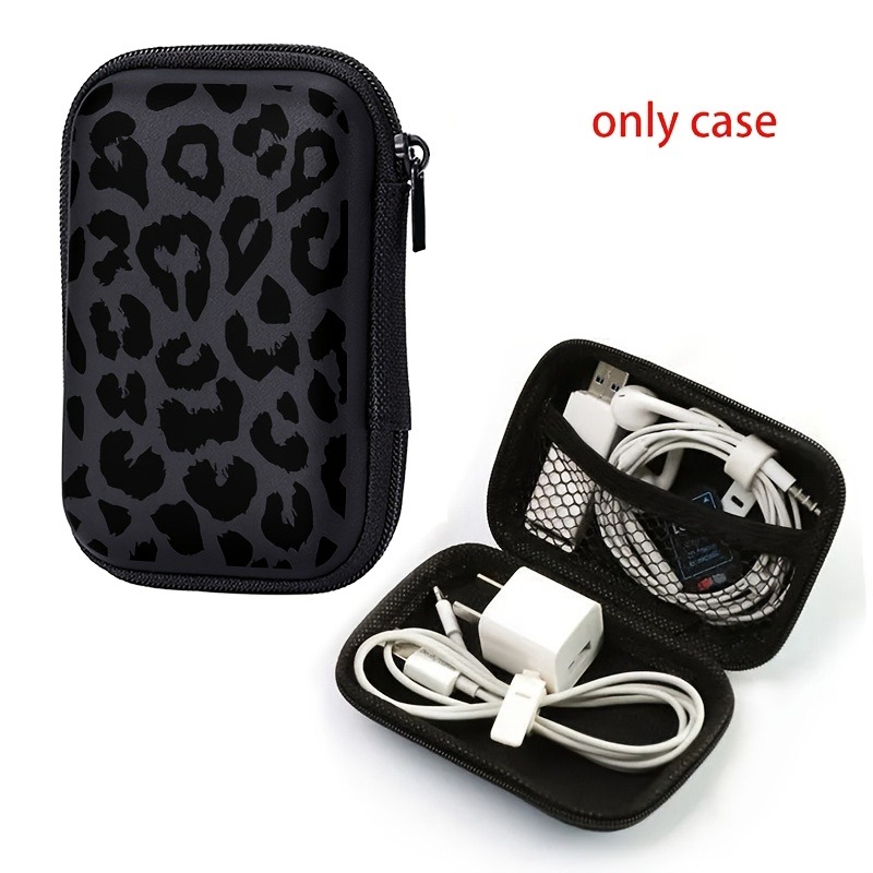 Black Leopard Print EVA Hard S - огляд і ціна Cable Organizer Travel