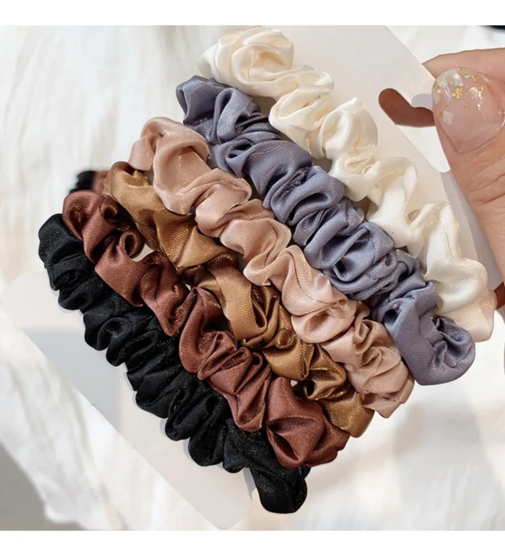 6Pcs Soft Satin Hair Scrunchie - огляд і ціна Travel Accessories Girls